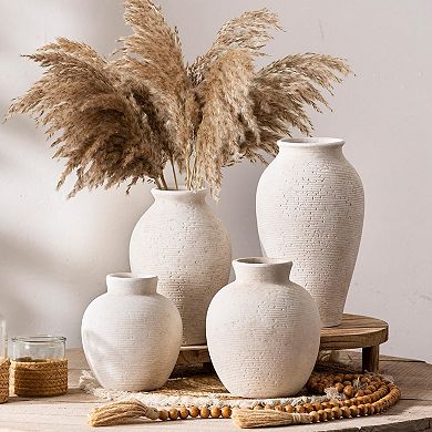 Ceramic Vase 9 Inch Rustic Farmhouse Home Decor Waterproof Flower Holder