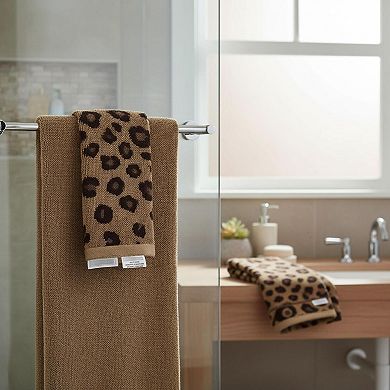 6 Piece Leopard Safari Jacquard Towel Set: 2 Bath, 2 Hand, 2 Washcloth Soft Absorbent Luxury