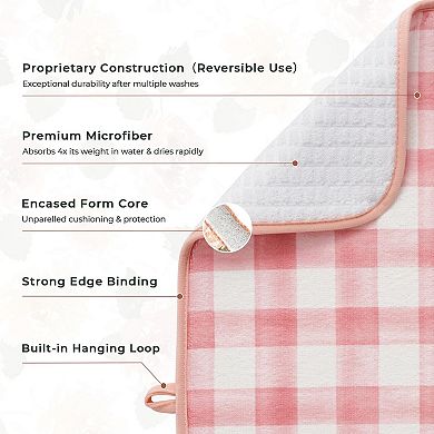 Drying Mat 2-Pack, Water Absorbent, Flippable Kitchen Counter Protector, Extra Large 18"x24"