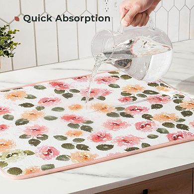 Drying Mat 2-Pack, Water Absorbent, Flippable Kitchen Counter Protector, Extra Large 18"x24"