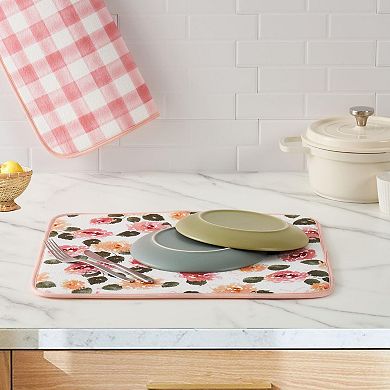 Drying Mat 2-Pack, Water Absorbent, Flippable Kitchen Counter Protector, Extra Large 18"x24"