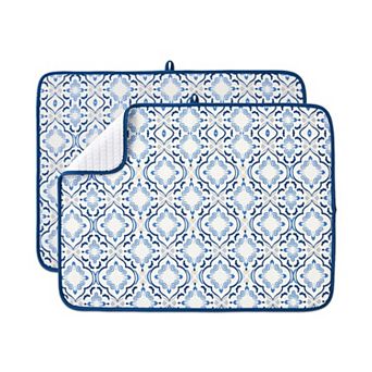 Drying Mat 2-Pack, Water Absorbent, Flippable Kitchen Counter Protector, Extra Large 18"x24"