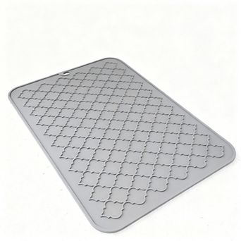 Silicone Dish Drying Mat Kitchen Counter Heat Resistant Waterproof Reversible 12"x16"