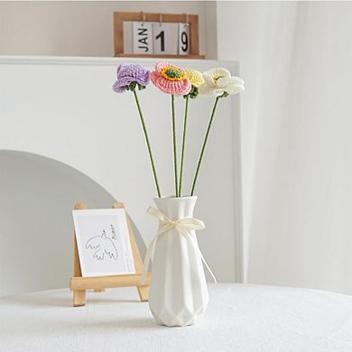 Origami Ceramic Vase Ribbon 7.9" Geometric Modern Home Decor Flower Holder