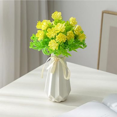 Origami Ceramic Vase Ribbon 7.9" Geometric Modern Home Decor Flower Holder