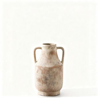 Ceramic Flower Vase With Handles 11 Inch Tall Terracotta Farmhouse Rustic Home Decor