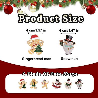 12 Snowman Gingerbread Man Napkin Rings Alloy Christmas Table Decor