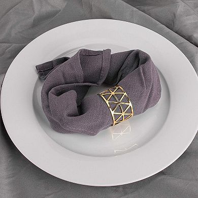 12pcs Metal Napkin Rings Hollow Design Holiday Table Decor Wedding Party Dining