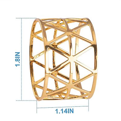 12pcs Metal Napkin Rings Hollow Design Holiday Table Decor Wedding Party Dining