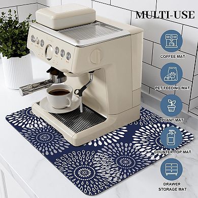 Dish Drying Mat Super Absorbent Rubber Backing 15" X 18"