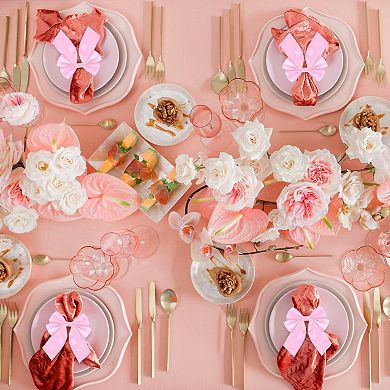 Bow Napkin Rings Set of 12 Pink Satin Bowknot Table Decor Wedding Party