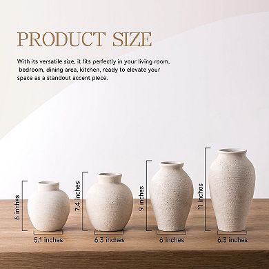 Ceramic Vase 7.4" Farmhouse Rustic Home Decor Waterproof Flower Holder