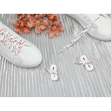 Women's 1 Pair 0.3" Flat Thin Shoelaces Canvas Shoe Laces Boots Sneakers 55.1"