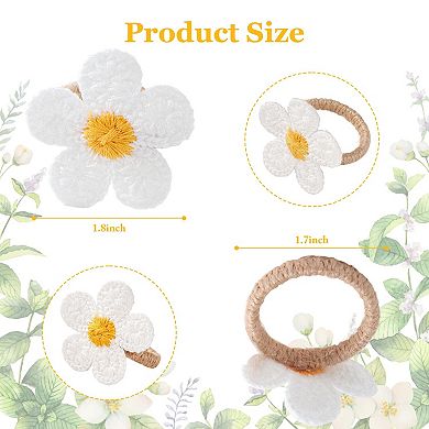 Spring Flower Napkin Rings, Set of 12, White Flowers, Easter Wedding Party Table Decorations