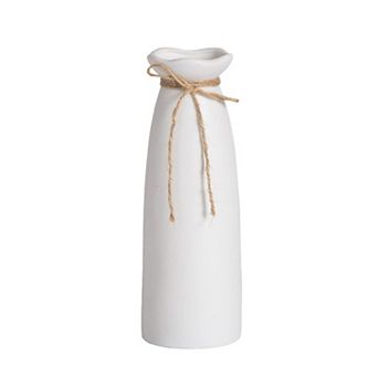 White Ceramic Vase 8.27" Modern Home Decor Dried Flower Living Room Bedroom Kitchen Gift