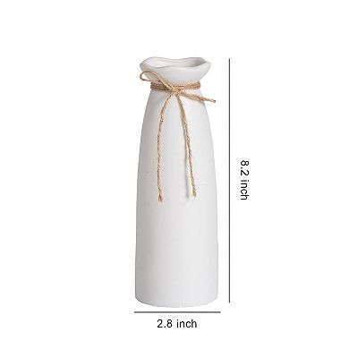 White Ceramic Vase 8.27" Modern Home Decor Dried Flower Living Room Bedroom Kitchen Gift