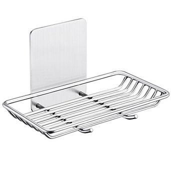 Self Adhesive Bar Soap Dish Stainless Steel Wall Mount Shower Bathroom Holder