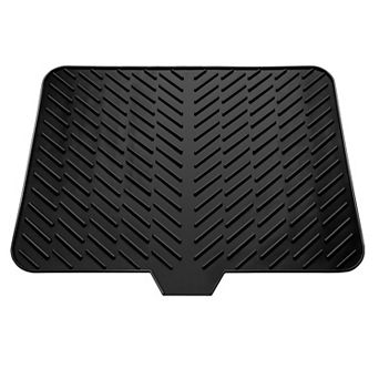 Silicone Dish Drying Mat 23"x17" Drain Lip Heat-Resistant Non-Slip Kitchen Counter Sink Pad