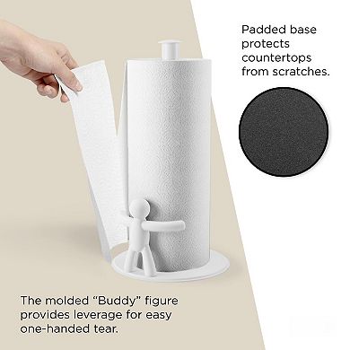 Buddy Countertop Paper Towel Holder Soft-Touch Polypropylene, Durable, Quick-Load, Easy Clean