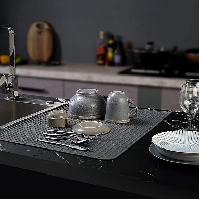 Silicone Dish Drying Mat 24"X18" Set of 2 Heat Resistant Trivet Countertop Mat