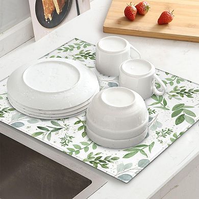 Tableware Drying Mat, Ultra-Fine Fiber Absorbent, 18x24, Kitchen Counter Decoration