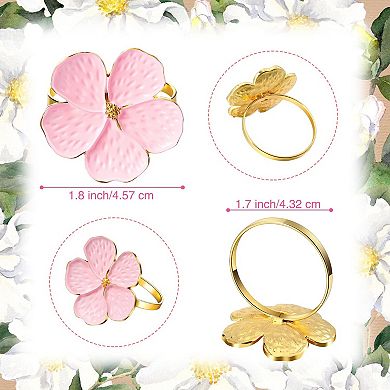 12 Pink Flower Napkin Rings Wedding Birthday Party Table Decor