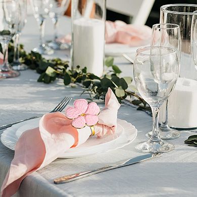 12 Pink Flower Napkin Rings Wedding Birthday Party Table Decor
