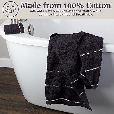 6 Piece Cotton Bath Towel Set 525gsm Soft Absorbent Quick Drying Machine Washable