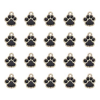 20 pc Dog Paw Footprint Charms Cute Pet Animal Print Pendants DIY