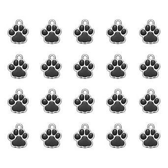 20 pc Dog Paw Footprint Charms Cute Pet Animal Print Pendants DIY