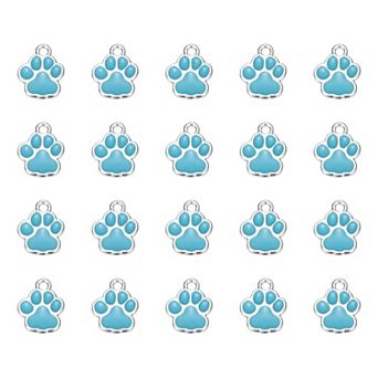 20 pc Dog Paw Footprint Charms Cute Pet Animal Print Pendants DIY
