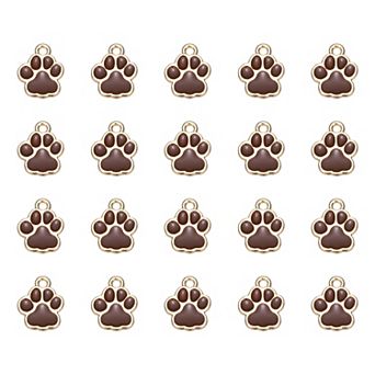 20 pc Dog Paw Footprint Charms Cute Pet Animal Print Pendants DIY