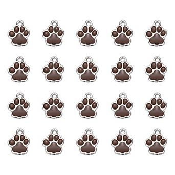 20 pc Dog Paw Footprint Charms Cute Pet Animal Print Pendants DIY