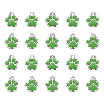 20 pc Dog Paw Footprint Charms Cute Pet Animal Print Pendants DIY