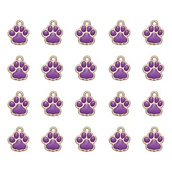 20 pc Dog Paw Footprint Charms Cute Pet Animal Print Pendants DIY