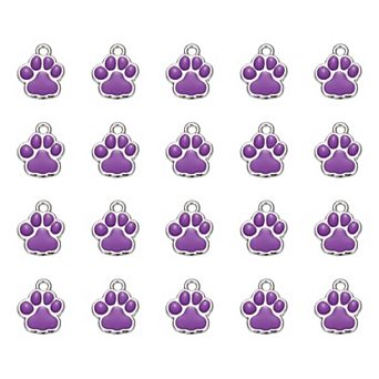 20 pc Dog Paw Footprint Charms Cute Pet Animal Print Pendants DIY