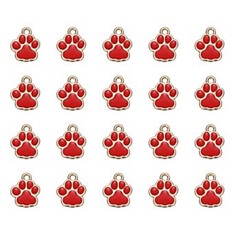 20 pc Dog Paw Footprint Charms Cute Pet Animal Print Pendants DIY