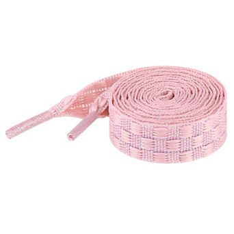 1 Pair Checkered Colorful Metal Wire Braided Shoelaces for Sneakers 35.4"