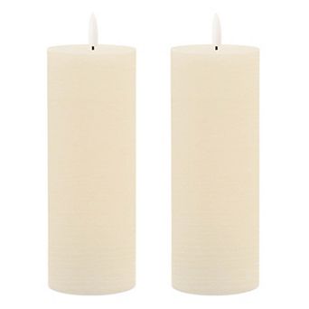 Flameless LED Pillar Candles Set of 2, Remote Controlled for Mantel, Table, or Holiday Decor