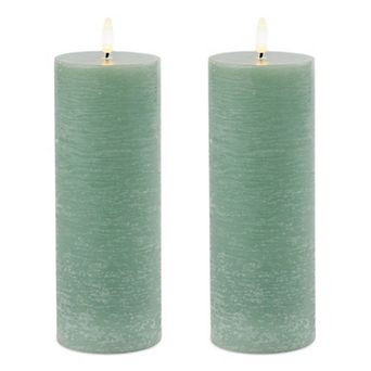 Flameless LED Pillar Candles Set of 2, Remote Controlled for Mantel, Table, or Holiday Decor