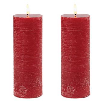Flameless LED Pillar Candles Set of 2, Remote Controlled for Mantel, Table, or Holiday Decor
