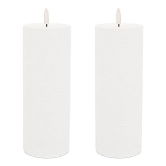 Flameless LED Pillar Candles Set of 2, Remote Controlled for Mantel, Table, or Holiday Decor