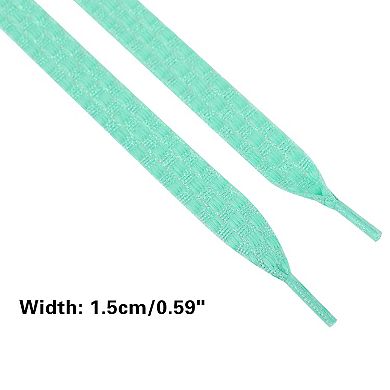 1 Pair Checkered Colorful Metal Wire Braided Shoelaces for Sneakers 55.1"