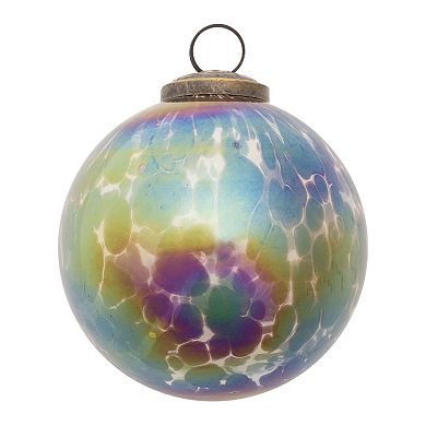 Iridescent Glass Ball Ornaments Set, 12pc Frosted Christmas Tree Decor