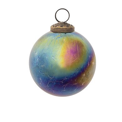 Iridescent Glass Ball Ornaments Set, 12pc Frosted Christmas Tree Decor