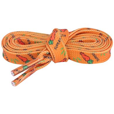 1 Pair 0.31" Carrot Printed Soft Shoelaces Shoestrings for Sneakers 63.0"