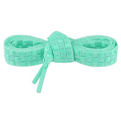 1 Pair Checkered Colorful Metal Wire Braided Shoelaces for Sneakers 39.4"