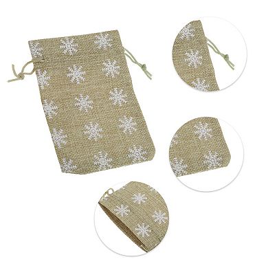 Snowflake Print Drawstring Bag 2 Pcs