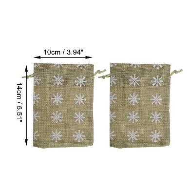 Snowflake Print Drawstring Bag 2 Pcs