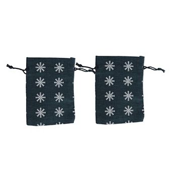 Snowflake Print Drawstring Bag 2 pc